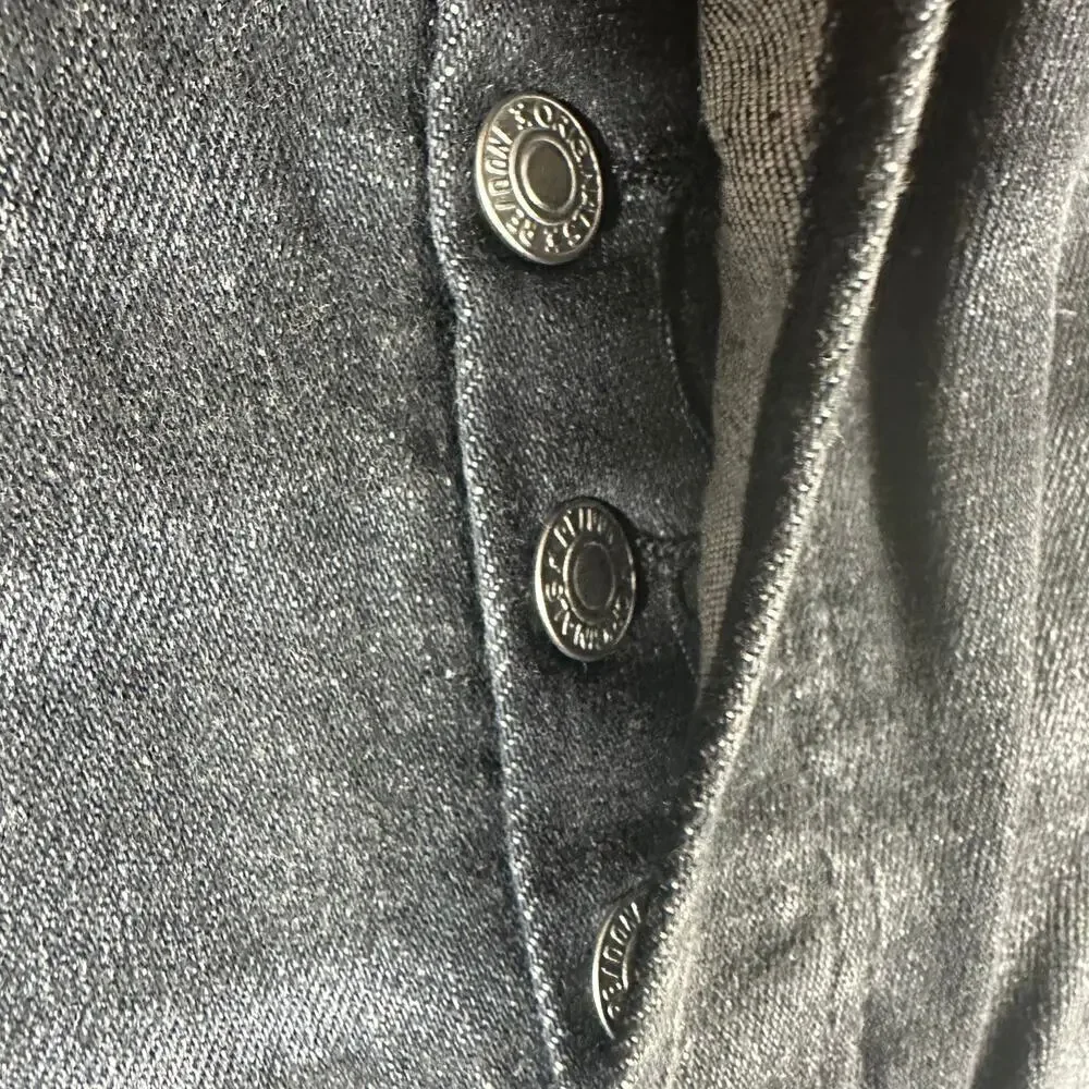 RE/DONE 90s High Rise Ankle Crop Size 28 Onyx Fade Button Fly Stretch